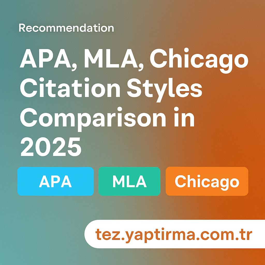 Read more about the article Tez Yazım Kuralları 2025: APA, MLA, Chicago Formatları Karşılaştırması